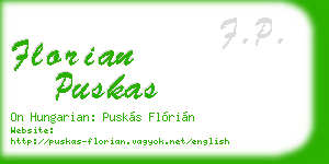 florian puskas business card