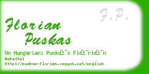 florian puskas business card